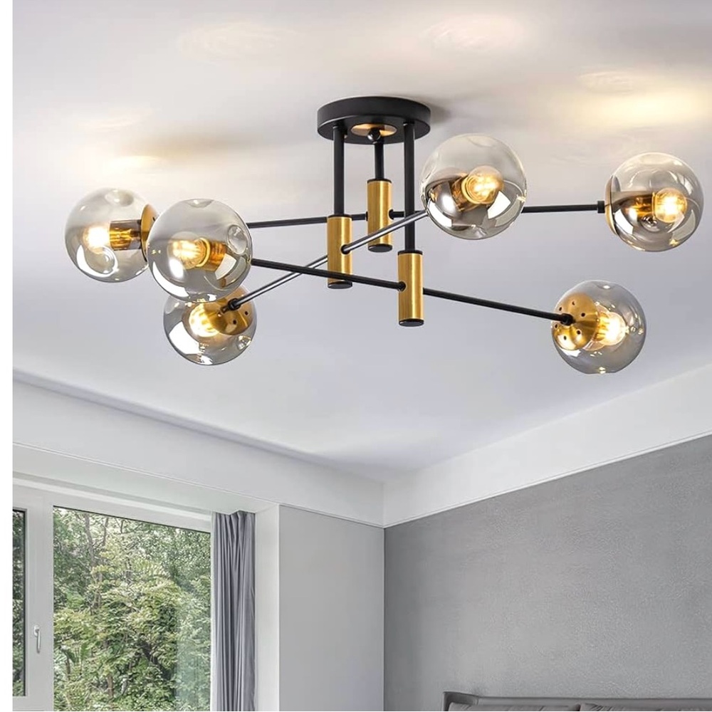 Mid Century Glass Globe Sputnik Chandelier - Brand New in Box!